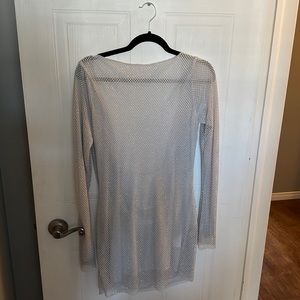 Low Back Embellished Silver Dress